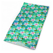 Load image into Gallery viewer, Golden Daisies Turquoise pattern : Bandana -Face cover,  Multi-Function Headband for Adults - 50cm x 25cm / 19.6&#39;&#39; x 9.8&#39;&#39; - Free standard shipping
