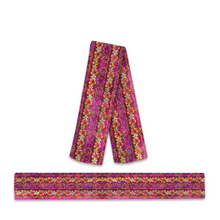 Load image into Gallery viewer, Golden Daisies Magenta Pattern : Warm Crystal Velvet Scarf 63&quot; x 10&quot; - Free standard shipping
