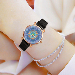 Magic Stardust : Quartz Watch metallic bracelet, Magnetic Buckle - Bronze Frame - Many Metallic Colors and patterns- in premium gift box - 1.3 × 1.3" - Free standard shipping