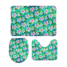 Load image into Gallery viewer, Golden Daisies Turquoise Pattern : Bath mats - 3 piece set - Free standard shipping
