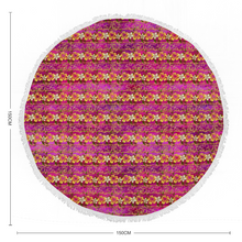 Load image into Gallery viewer, Golden Daisies Magenta pattern : Round picnic or beach  Mat - 150cm x 150cm - 59&#39;&#39; x 59&#39;&#39; -  Free standard shipping
