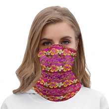 Load image into Gallery viewer, Golden Daisies Magenta pattern : Bandana -Face cover,  Multi-Function Headband for Adults - 50cm x 25cm / 19.6&#39;&#39; x 9.8&#39;&#39; - Free standard shipping
