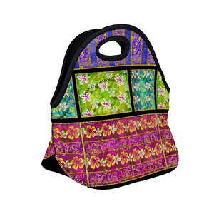 Golden Daisies mixed pattern : Insulated Lunch Bag 12" x 11" x 6.3"  -  Free standard shipping