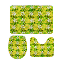 Load image into Gallery viewer, Golden Daisies Green Pattern : Bath mats - 3 piece set - Free standard shipping
