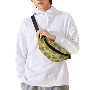 Health Angel - Leaves pattern : Waist bag Banana style - 36cm x 15cm - 14.2'' x 5.9'' -  Free standard shipping