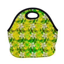 Load image into Gallery viewer, Golden Daisies Green Pattern : Insulated Lunch Bag 12&quot; x 11&quot; x 6.3&quot;  -  Free standard shipping
