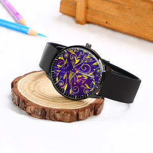 Nightfall Celebration : Black Plastic Quartz Watch in premium gift box - 1.6 × 1.6" - Free standard shipping