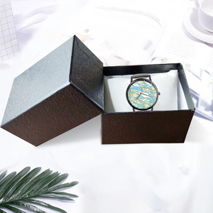 Angelic Feathers : Black Plastic Quartz Watch in premium gift box - 1.6 × 1.6" - Free standard shipping