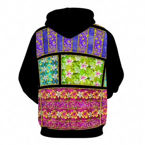 Golden Daisies : Sweater hoodie with pocket allover print  - Small Up to 7XL - Free standard shipping