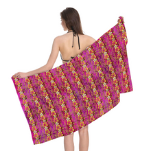 Load image into Gallery viewer, Golden Daisies - Magenta pattern: Large body towel for Bath and the sea - 35&#39;&#39; x 59&#39;&#39; -  90cm x 150cm  - Free standard shipping
