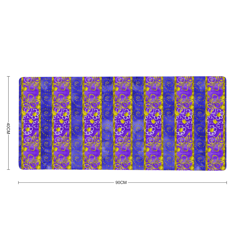 Golden Daisies Purple pattern : Large Rectangular Non-slip Mouse Pad 40cm x 90cm 16