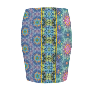 Magic Stardust : Women All Over Print Elasticated short Waist Pencil Skirt -  Up to 2XL - Free standard shipping