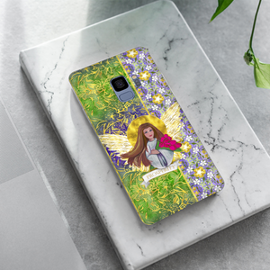 Original Art - Vassia Sarri Creations, Prosperity Angel for your Phone case,  to bring positive vibes in your life and reprogram your subconscious, so you become open towards prosperity opportunities