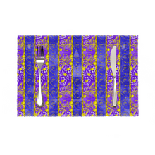 Load image into Gallery viewer, Golden Daisies purple pattern : Heat Resistant Placemats  - 11.8&quot; x 17.7&quot; -  30cm x 45cm - 4 Sheets Per Set - Free standard shipping
