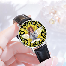 Load image into Gallery viewer, Health Angel : Quartz Watch Leather black with Gold or Silver frame - in premium gift box - 1.5 × 1.5&quot; - Free standard shipping
