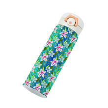 Load image into Gallery viewer, Golden Daisies Turquoise Pattern : Thermal Bottle - 17oz Portable Thermal Bottle with Flip Cap Stainless Steel Bottle - 23cm x 6.6cm (9&quot; x 2.6&quot;)  - Free standard shipping
