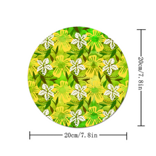 Load image into Gallery viewer, Golden Daisies Green pattern : Round Mouse Pad, Non-Slip Base for Computer -  7.9&quot;X7.9&quot; - 20cm x 20cm  - Free standard shipping
