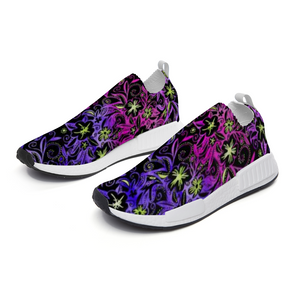 Glowing Flowers: Original art by Vassia Sarri, decorates your shoes, clothes, jewelries, stationery, bedding and linen, as well as kitchen and drinkware items, in order to bring positive vibes in your life, and reprogram your subconscious towards joyous, healthy and prosperous opportunities.