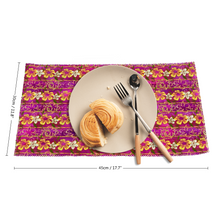 Load image into Gallery viewer, Golden Daisies Magenta pattern : Heat Resistant Placemats  - 11.8&quot; x 17.7&quot; -  30cm x 45cm - 4 Sheets Per Set - Free standard shipping
