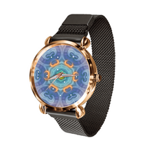 Load image into Gallery viewer, Magic Stardust : Quartz Watch metallic bracelet, Magnetic Buckle - Bronze Frame - Many Metallic Colors and patterns- in premium gift box - 1.3 × 1.3&quot; - Free standard shipping
