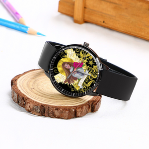 Prosperity Angel : Black Plastic Quartz Watch in premium gift box - 1.6 × 1.6" - Free standard shipping