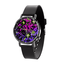 Load image into Gallery viewer, Glowing Flowers : Black Plastic Quartz Watch in premium gift box - 1.6 × 1.6&quot; - Free standard shipping
