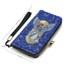 Load image into Gallery viewer, Beauty Angel: Money purse - 7.9&#39;&#39; x 4.1&#39;&#39; x 1&#39;&#39;- Credit Card Holders - Zipper Wristlet - Free standard shipping
