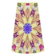 Load image into Gallery viewer, Byzantium Garden: Golden sun eddition A-line Midi Skirt - Polyester stretch fabric - Free standard shipping
