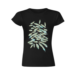 Angelic Feathers : Fit T-Shirt for women (Fit shape) - Multi  Colors - 100% Cotton -  Free standard shipping