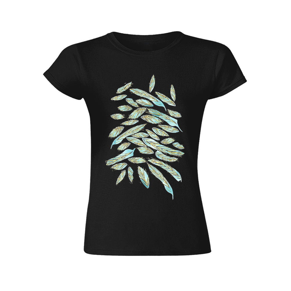 Angelic Feathers : Fit T-Shirt for women (Fit shape) - Multi  Colors - 100% Cotton -  Free standard shipping