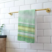 Load image into Gallery viewer, Health Angel - Green lines pattern : Small towel for face and hands - 16&#39;&#39; x 24&#39;&#39; - 40cm x 60cm - Free standard shipping
