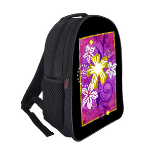 Golden Daisies single image pattern : Backpack lightweight - 11" x 15.7" x 6.3" - Free standard shipping