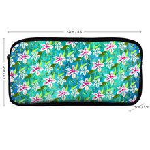 Load image into Gallery viewer, Golden Daisies Turquoise pattern : Pencil Case - 22cm x 12cm x 5cm - 8.7&quot; x 4.7&quot; x 2&quot;- holds up to 60 pencils - Free standard shipping
