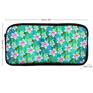 Golden Daisies Turquoise pattern : Pencil Case - 22cm x 12cm x 5cm - 8.7" x 4.7" x 2"- holds up to 60 pencils - Free standard shipping