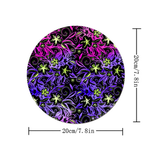 Glowing Flowers : Round Mouse Pad, Non-Slip Base for Computer -  7.9"X7.9" - 20cm x 20cm  - Free standard shipping