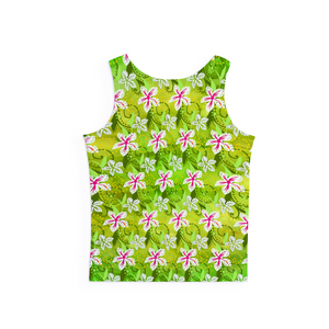 Golden Daisies - Green pattern : Stretchy tank top -Small to 5XL - Free standard shipping