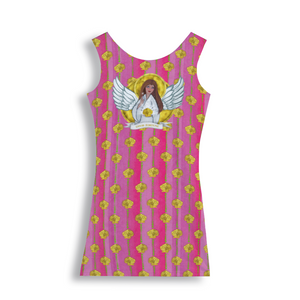 Good Fortune Angel : Tank Mini stretchy Dress - Polyester - Free standard shipping