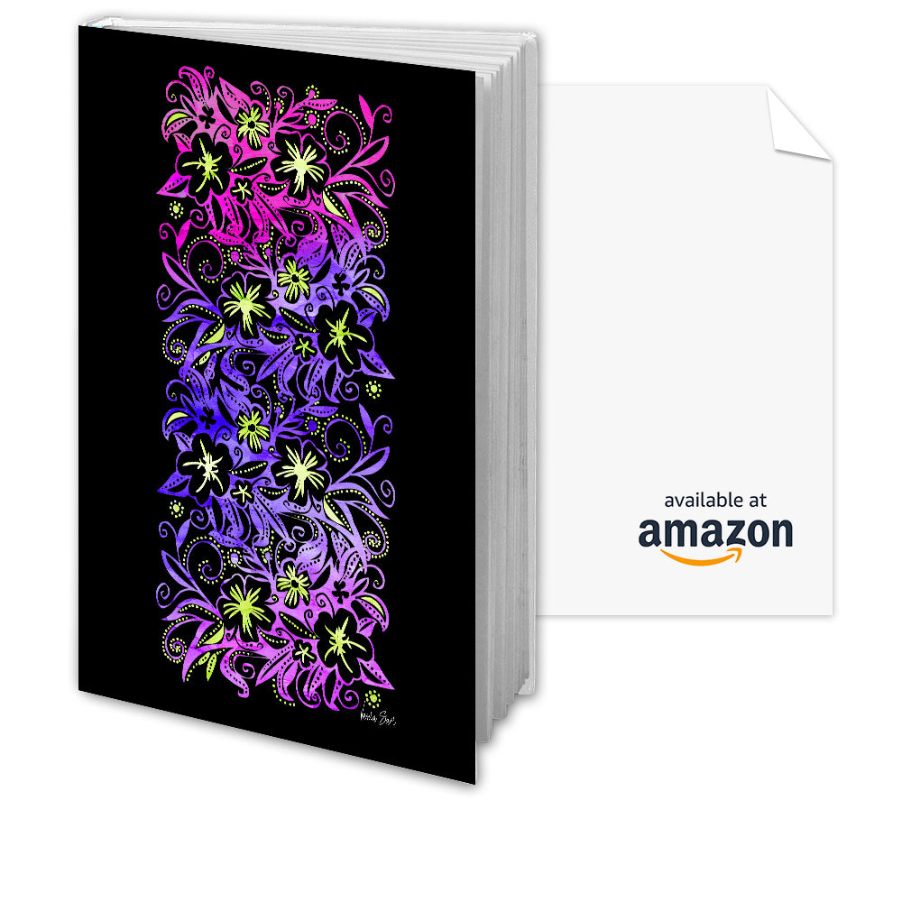 Glowing Flowers : Sketchbook 200p Hardcover or Paperback - White pages - Get it from Amazon