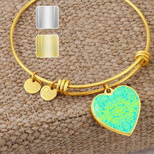 Load image into Gallery viewer, heart template-Engraving Window Engraving Window : Heart charm Bracelet, Gold or Silver Plated  - In luxury packaging - Free standard shipping
