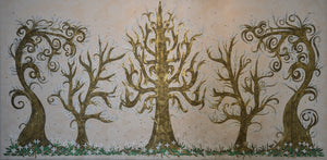 Vassia Sarri Creations, acrylics on canvas, five archangels in the form of trees