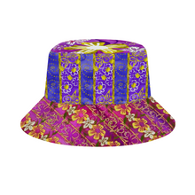 Load image into Gallery viewer, Golden Daisies Purple Magenta pattern : Bucket hat - Free standard shipping
