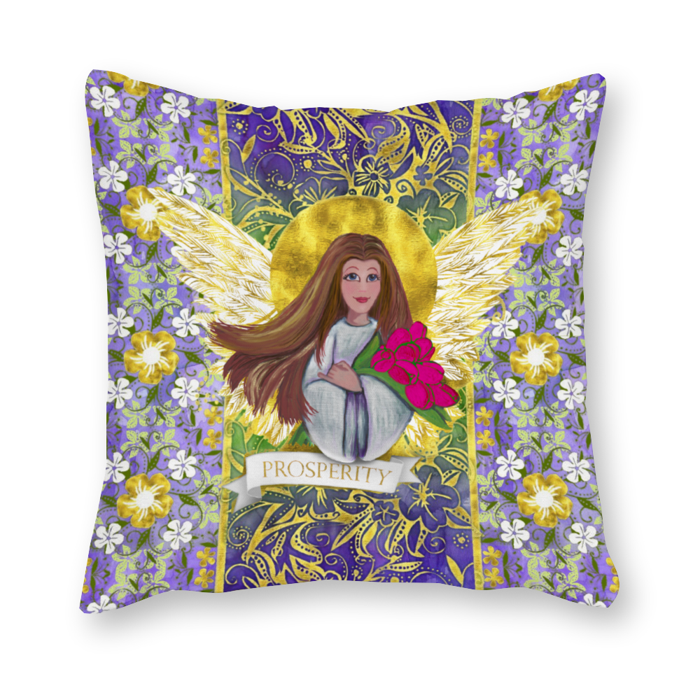 Prosperity Angel : Square Canvas pillow case - Double side printing - 2 sizes - Free standard shipping