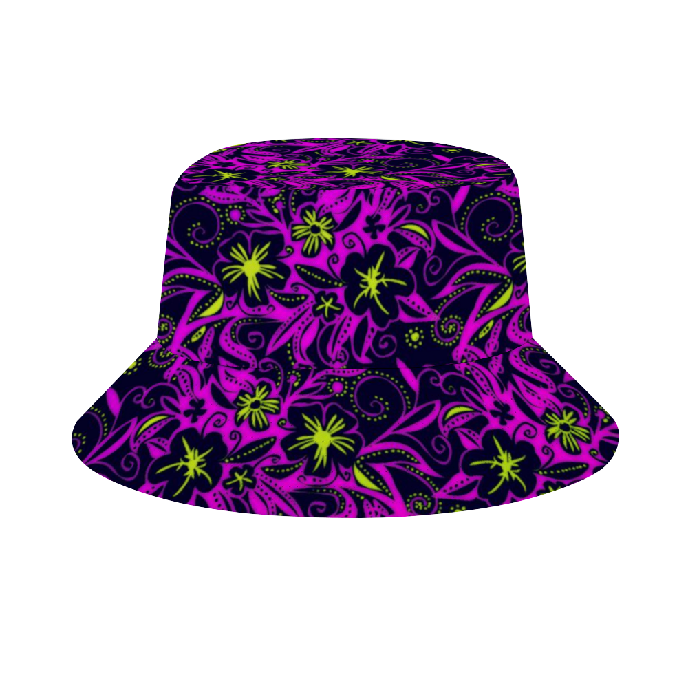 Glowing Flowers Lolitta punk pattern : Bucket hat - Free standard shipping