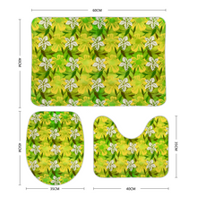 Load image into Gallery viewer, Golden Daisies Green Pattern : Bath mats - 3 piece set - Free standard shipping
