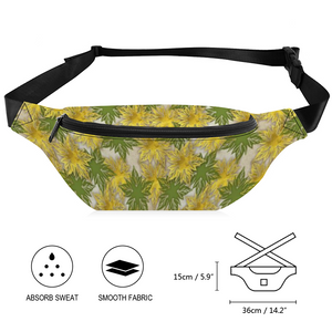 Health Angel - Leaves pattern : Waist bag Banana style - 36cm x 15cm - 14.2'' x 5.9'' -  Free standard shipping