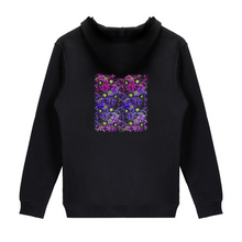 Load image into Gallery viewer, Glowing Flowers : Unisex Zippered Hoodie Cotton (50%)- Black or White -  Gildan 88600 - XS to 2XL
