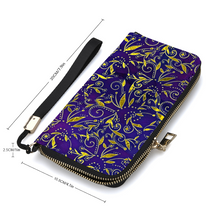 Load image into Gallery viewer, Nightfall Celebration : Money purse - 7.9&#39;&#39; x 4.1&#39;&#39; x 1&#39;&#39;- Credit Card Holders - Zipper Wristlet - Free standard shipping
