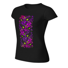 Load image into Gallery viewer, Glowing Flowers : Fit T-Shirt for women (Fit shape) - Multi  Colors - 100% Cotton -  Free standard shipping
