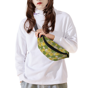 Health Angel - Leaves pattern : Waist bag Banana style - 36cm x 15cm - 14.2'' x 5.9'' -  Free standard shipping