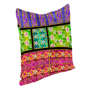 Golden Daisies complex pattern :  Square Cotton pillow case - Double side printing - Multi sizes - Free standard shipping